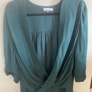 Parker Forest/Emerald Faded Green Silk Top